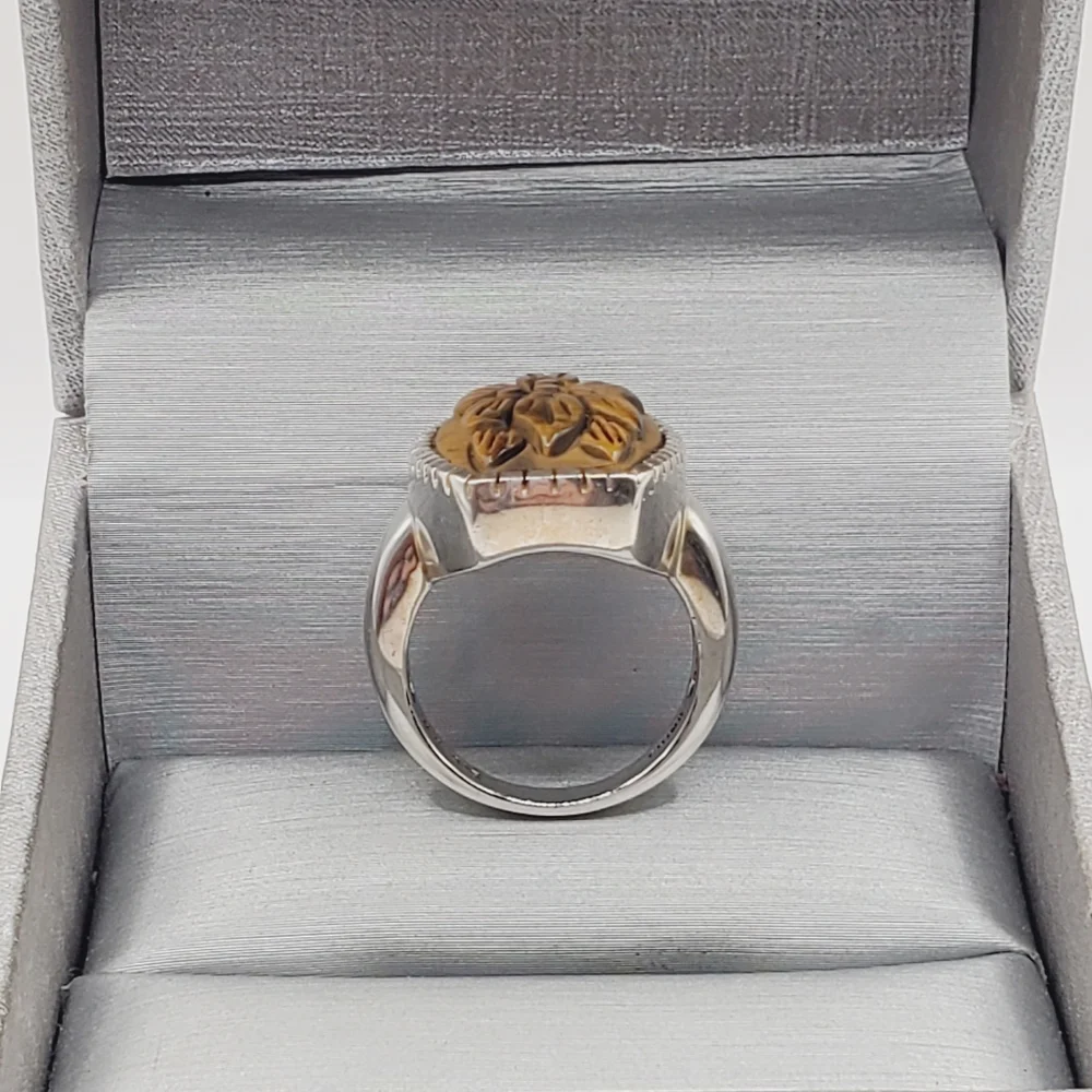 Tigers Eye Silver Ring